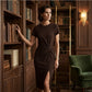 👗 IDŐSZAKOS 30% KEDVEZMÉNY! ✨ Csavart elülső hasítékos ruha – Derékkiemelő, elegáns, folyó sziluett 💃