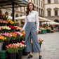 🥳2026 FORRÓ AKCIÓ🥳 👖50% KEDVEZMÉNY! ☀️Női patchwork szabású, rövidített szárú alkalmi nadrág☀️☀️