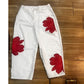 👖 IDŐSZAKOS 30% KEDVEZMÉNY! ✨ Női virágos szárú farmer – Egyedi applikáció, puha, 6 színben 🌸