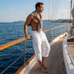 Férfi Casual Harem Capri Nadrág