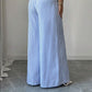 Magas derekú, csíkos, széles szárú nadrág