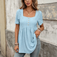 👕 KORLÁTOZOTT IDEIG 30% KEDVEZMÉNY! ✨ Négyzet nyakú babydoll felső – lyukhímzéssel, tunika hosszúságban 🍀