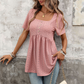 👕 KORLÁTOZOTT IDEIG 30% KEDVEZMÉNY! ✨ Négyzet nyakú babydoll felső – lyukhímzéssel, tunika hosszúságban 🍀