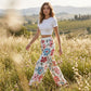 🌸 MOST 30%-OS KEDVEZMÉNY! 🌸 Női virágmintás, széles szárú palazzo nadrág