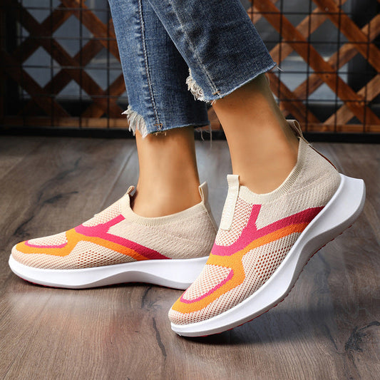 Női légáteresztő kötött slip-on tornacipő