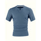 Férfi slim fit V-nyakú rövidujjú ing