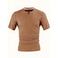 Férfi slim fit V-nyakú rövidujjú ing