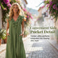 👗 MOST 30%-OS KEDVEZMÉNY! 🌸 Női kényelmes, ujjatlan, V-nyakú fodros ruha – Lenge és könnyű – Tökéletes nyári napokra, strandra vagy villásreggelire – bájos és könnyen viselhető 💃