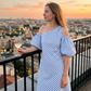 👗Női elegáns csíkos vállnélküli ruha