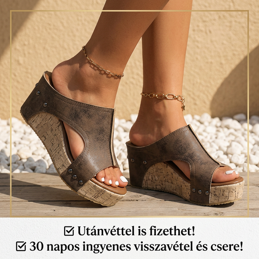 【EU 36-43】👡Wedge szandál szegecses díszítéssel nőknek